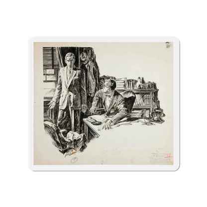 Shadow of a Lady Magazine Illustration (1957) (Magazine Illustration) Refrigerator Magnet 3 Inch Die-Cut - The Sticker Space