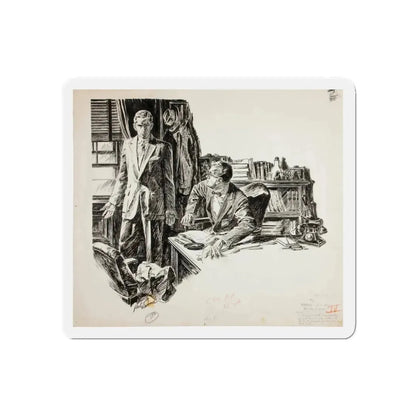 Shadow of a Lady Magazine Illustration (1957) (Magazine Illustration) Refrigerator Magnet 5 Inch Die-Cut - The Sticker Space