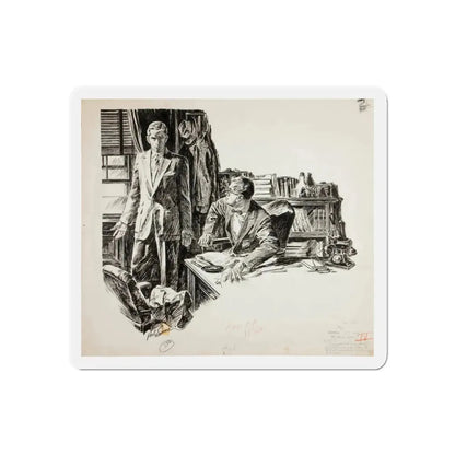 Shadow of a Lady Magazine Illustration (1957) (Magazine Illustration) Refrigerator Magnet 6 Inch Die-Cut - The Sticker Space