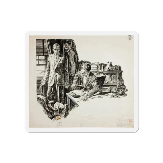 Shadow of a Lady Magazine Illustration (1957) (Magazine Illustration) Refrigerator Magnet 6 Inch Die-Cut - The Sticker Space