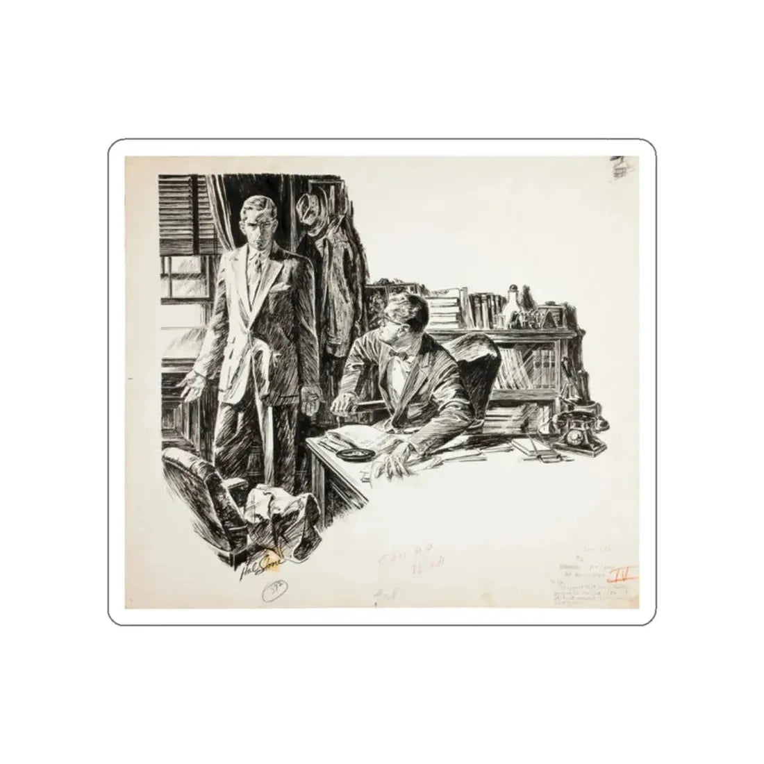 Shadow of a Lady Magazine Illustration (1957) (Magazine Illustration) STICKER Vinyl Die-Cut Decal White Die-Cut 2 Inch - The Sticker Space