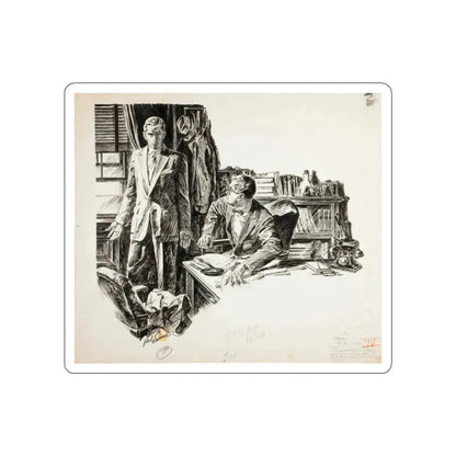 Shadow of a Lady Magazine Illustration (1957) (Magazine Illustration) STICKER Vinyl Die-Cut Decal White Die-Cut 2 Inch - The Sticker Space