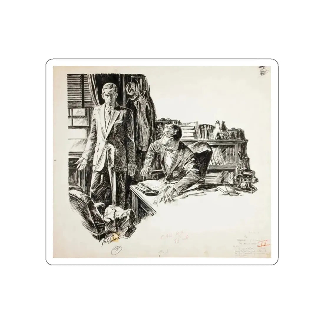 Shadow of a Lady Magazine Illustration (1957) (Magazine Illustration) STICKER Vinyl Die-Cut Decal White Die-Cut 3 Inch - The Sticker Space