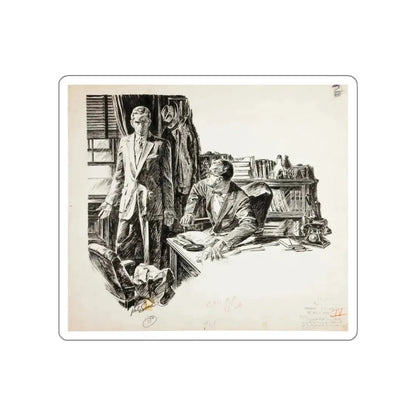 Shadow of a Lady Magazine Illustration (1957) (Magazine Illustration) STICKER Vinyl Die-Cut Decal White Die-Cut 3 Inch - The Sticker Space