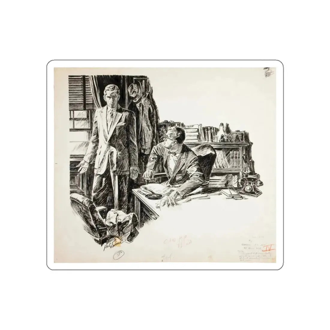 Shadow of a Lady Magazine Illustration (1957) (Magazine Illustration) STICKER Vinyl Die-Cut Decal White Die-Cut 5 Inch - The Sticker Space