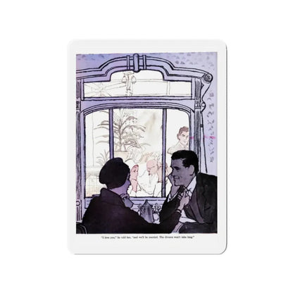 Shadow of Guilt, Cosmopolitan, April 1959 (Magazine Illustration) Refrigerator Magnet 2 Inch Die-Cut - The Sticker Space