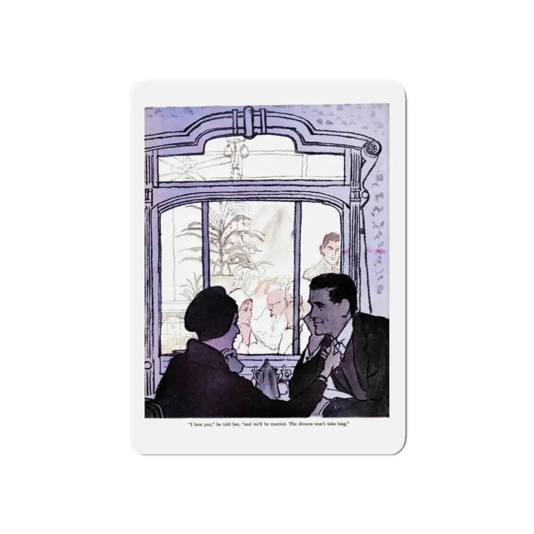 Shadow of Guilt, Cosmopolitan, April 1959 (Magazine Illustration) Refrigerator Magnet 3 Inch Die-Cut - The Sticker Space