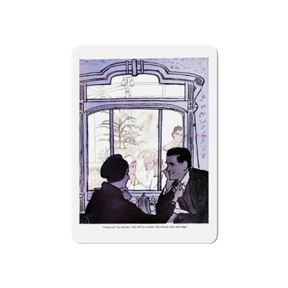 Shadow of Guilt, Cosmopolitan, April 1959 (Magazine Illustration) Refrigerator Magnet 4 Inch Die-Cut - The Sticker Space