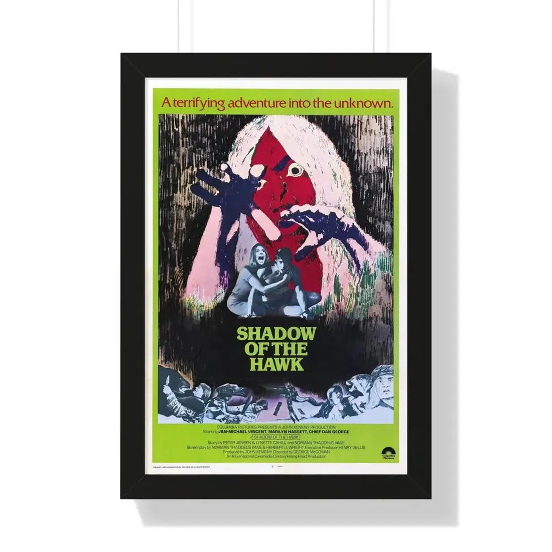 SHADOW OF THE HAWK 1976 - Framed Movie Poster 16″ x 24″ Black - The Sticker Space