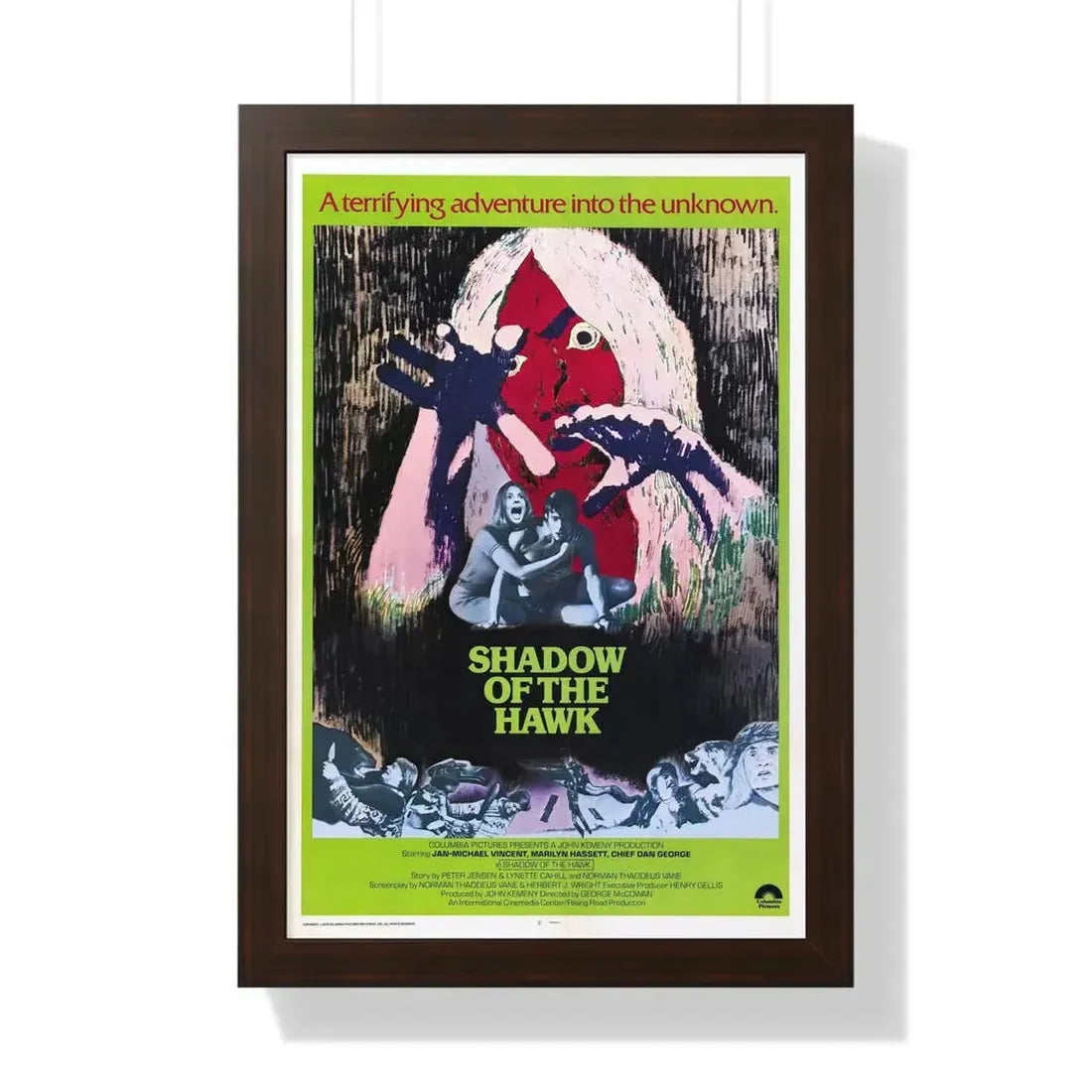SHADOW OF THE HAWK 1976 - Framed Movie Poster 16″ x 24″ Walnut - The Sticker Space