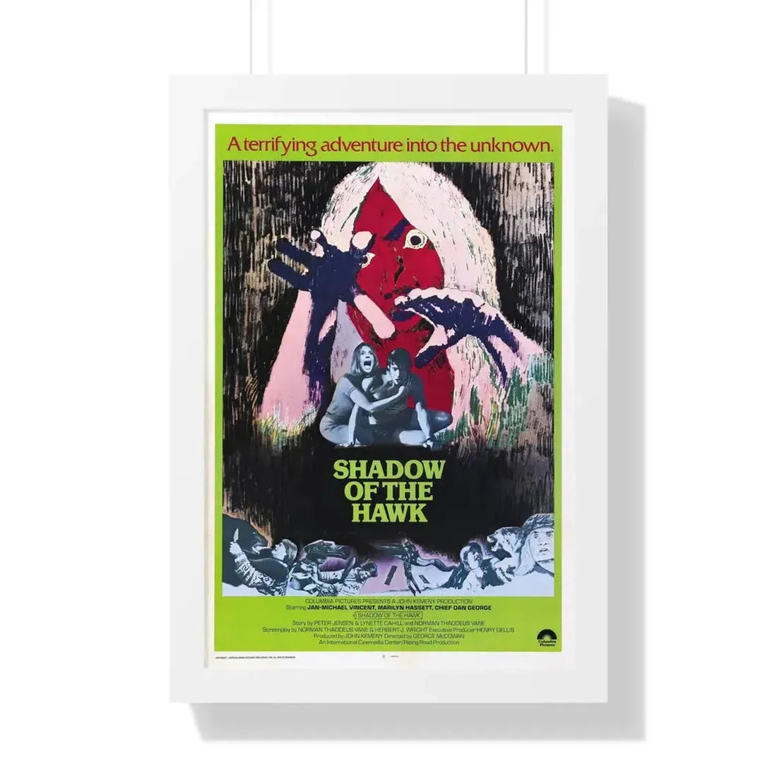 SHADOW OF THE HAWK 1976 - Framed Movie Poster 16″ x 24″ White - The Sticker Space