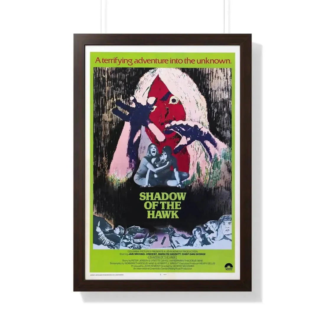 SHADOW OF THE HAWK 1976 - Framed Movie Poster 20" x 30" Walnut - The Sticker Space