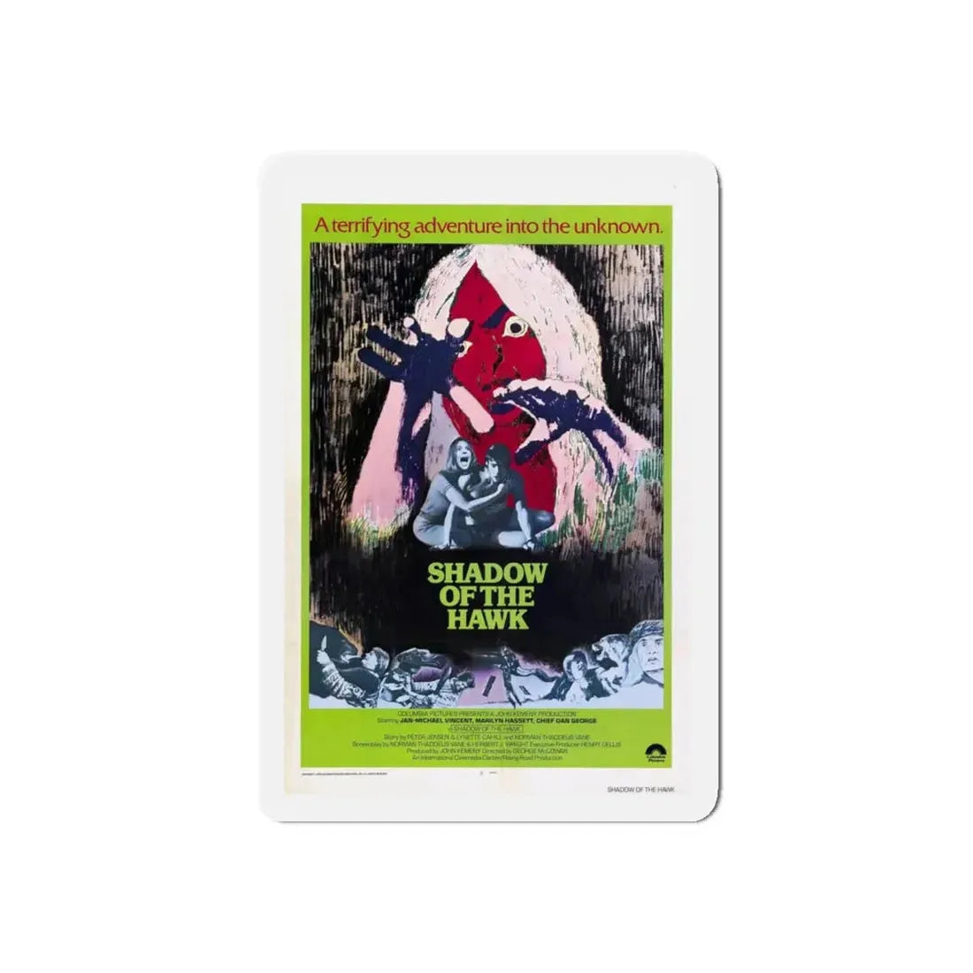 SHADOW OF THE HAWK 1976 Movie Poster - Refrigerator Magnet 4 Inch Die-Cut - The Sticker Space