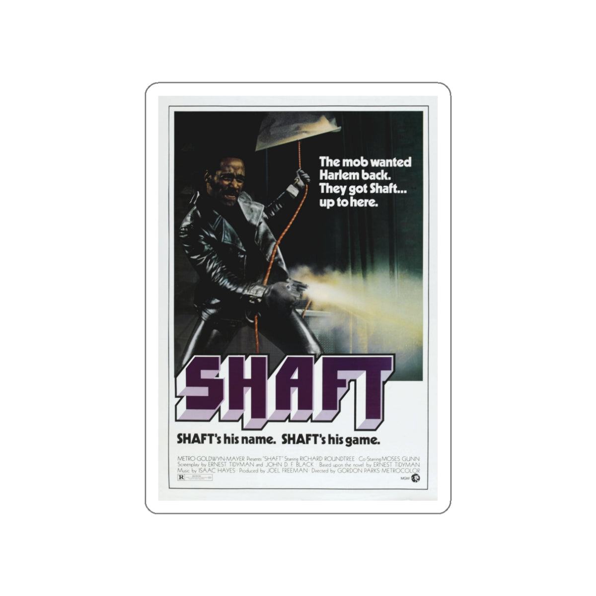 SHAFT 1971 Movie Poster STICKER Vinyl Die-Cut Decal-White-The Sticker Space