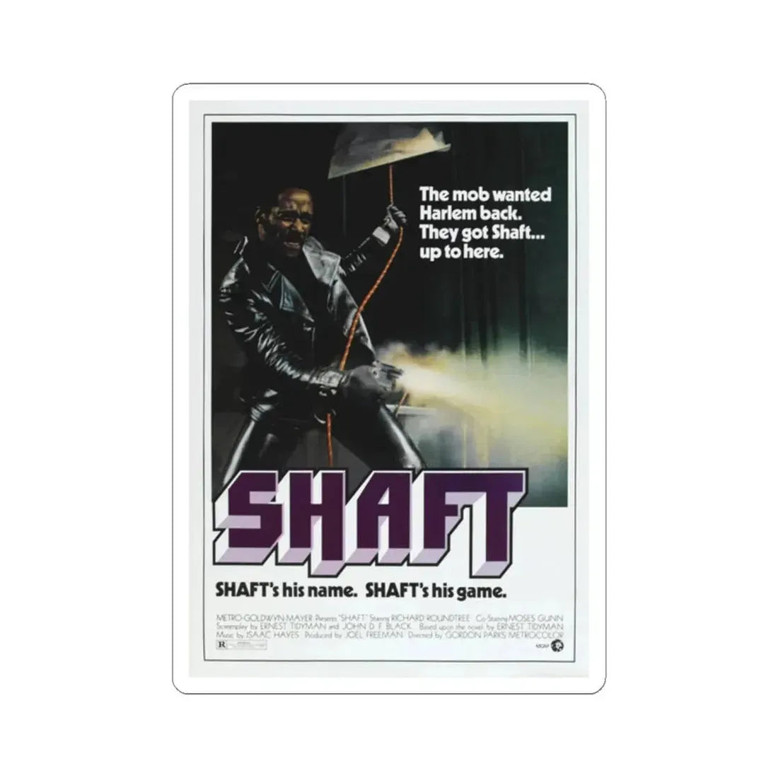 SHAFT 1971 Movie Poster - STICKER Vinyl Kiss-Cut Decal 2 Inch White - The Sticker Space
