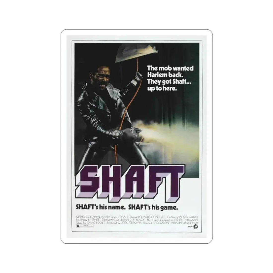 SHAFT 1971 Movie Poster - STICKER Vinyl Kiss-Cut Decal 3 Inch White - The Sticker Space