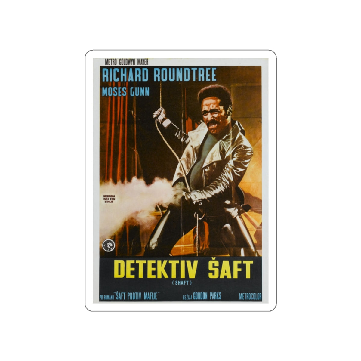 SHAFT (2) 1971 Movie Poster STICKER Vinyl Die-Cut Decal-White-The Sticker Space