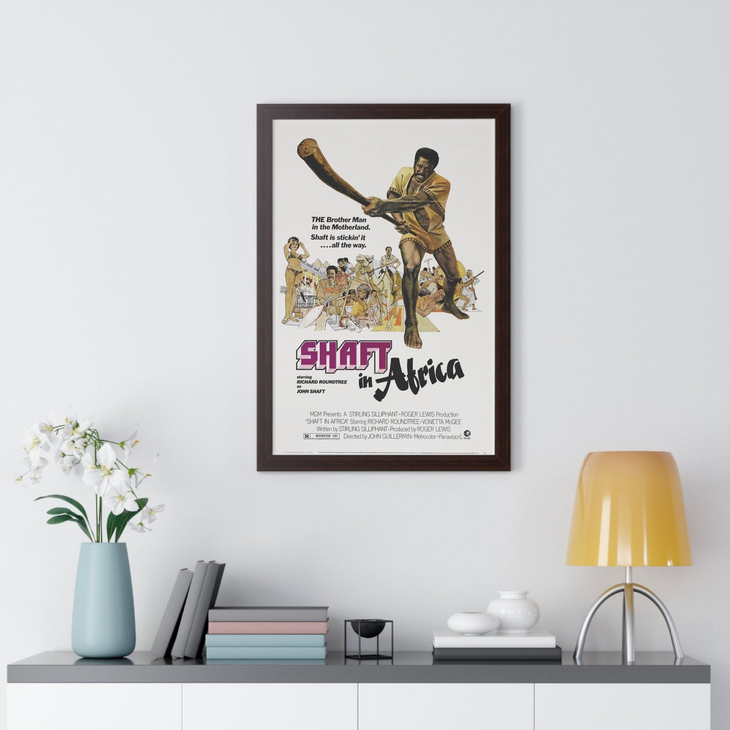 SHAFT IN AFRICA 1973 - Framed Movie Poster-The Sticker Space