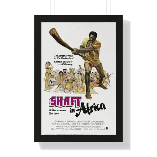 SHAFT IN AFRICA 1973 - Framed Movie Poster 16″ x 24″ Black - The Sticker Space