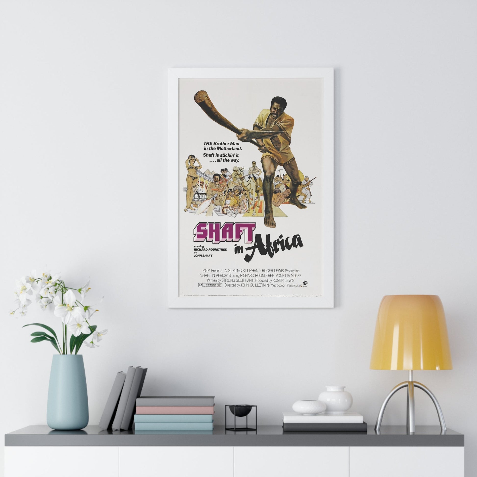 SHAFT IN AFRICA 1973 - Framed Movie Poster-The Sticker Space