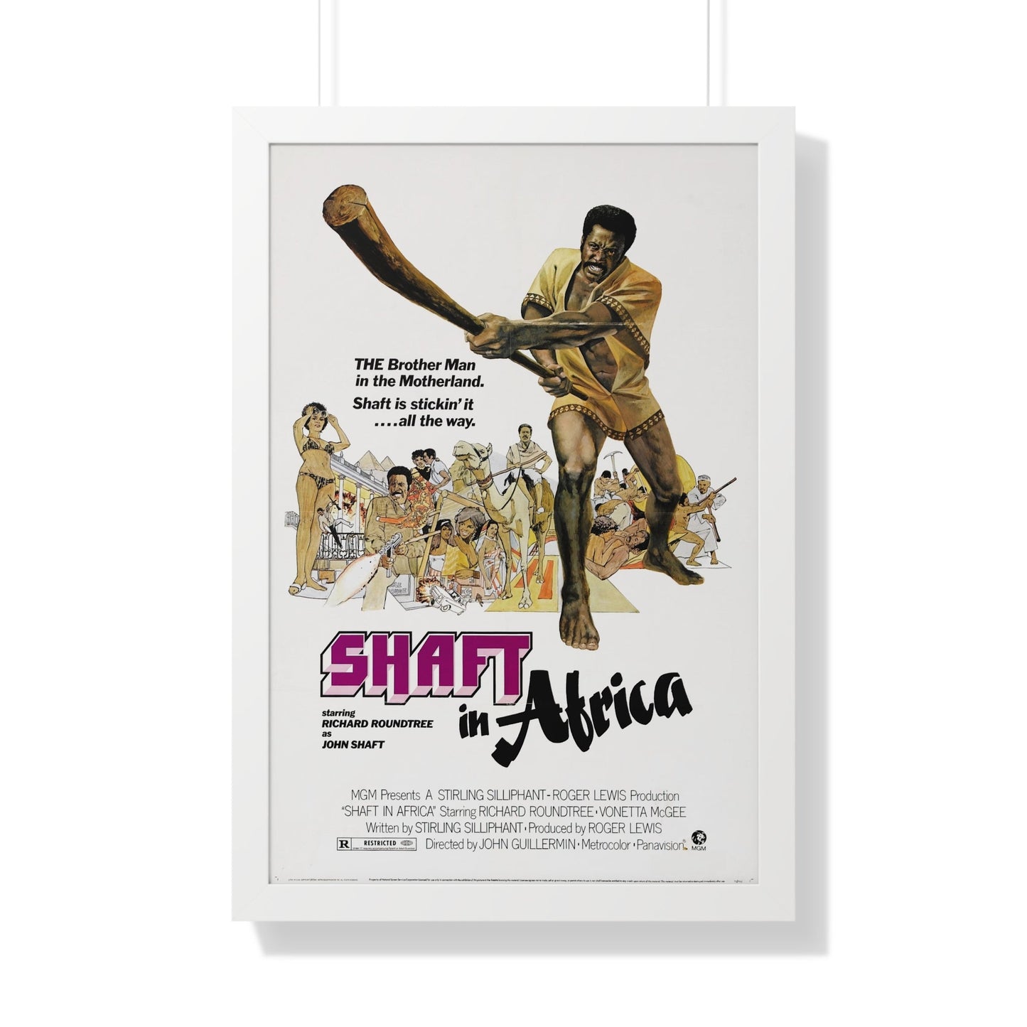 SHAFT IN AFRICA 1973 - Framed Movie Poster-20" x 30"-The Sticker Space