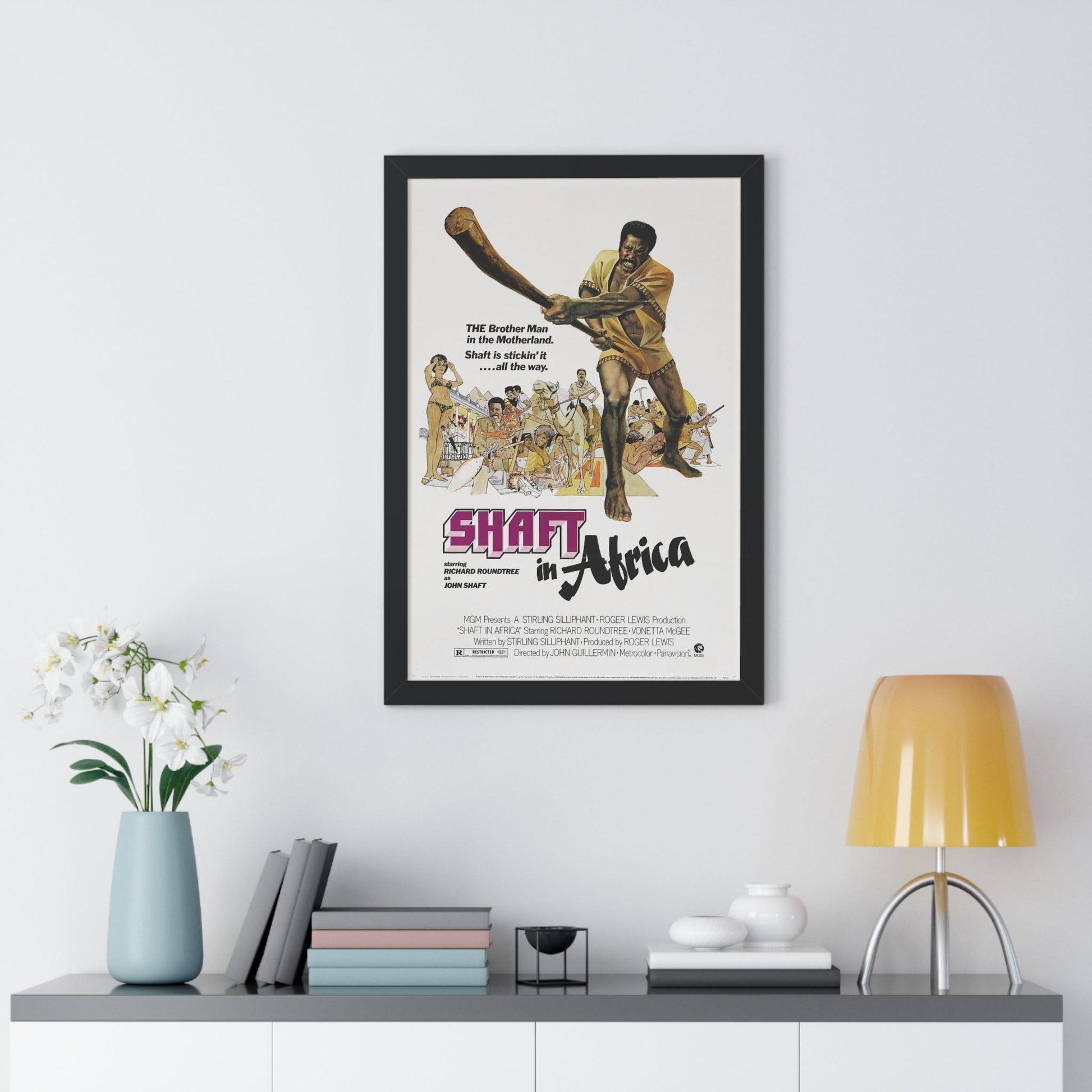 SHAFT IN AFRICA 1973 - Framed Movie Poster-The Sticker Space