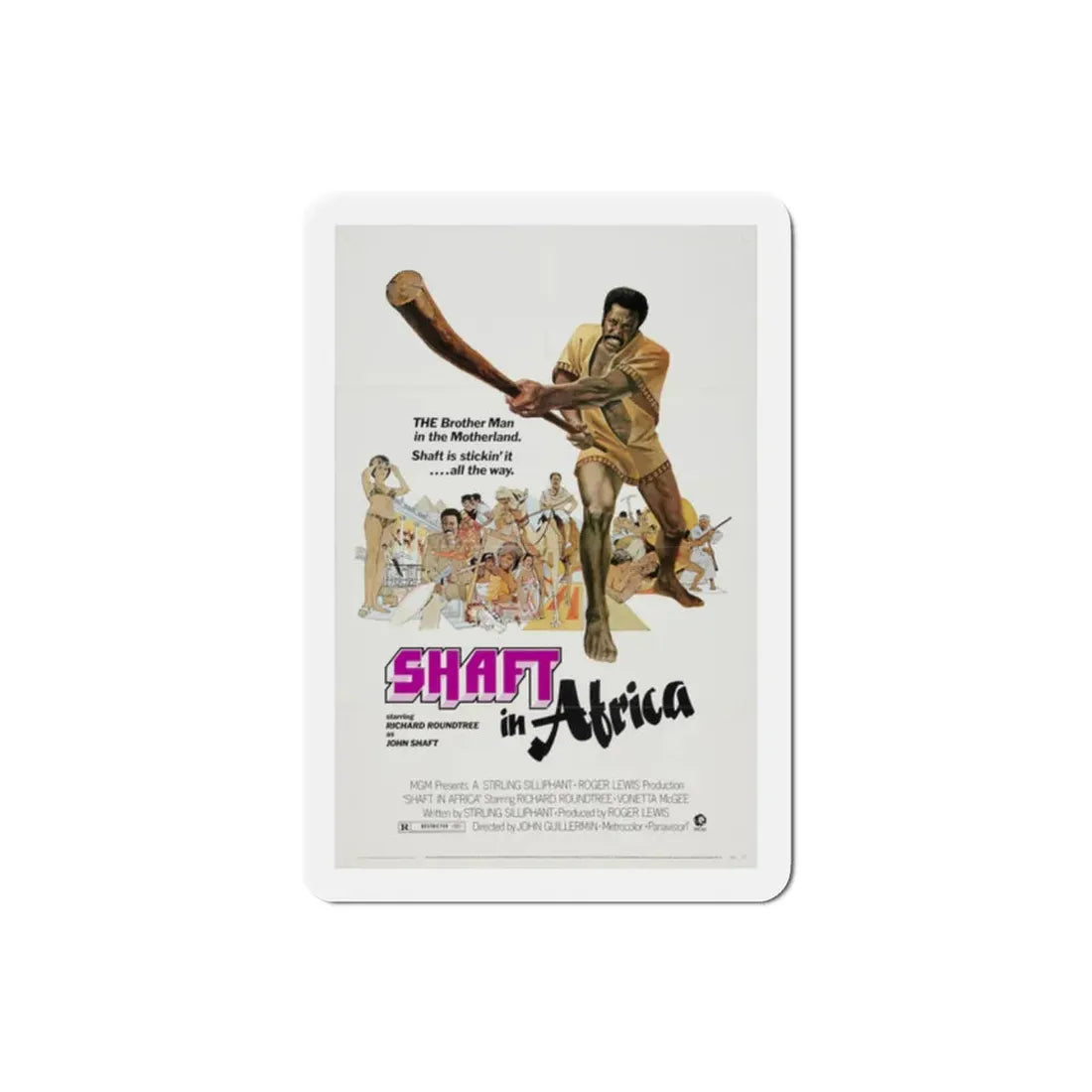 Shaft in Africa 1973 Movie Poster Refrigerator Magnet 2 Inch - The Sticker Space