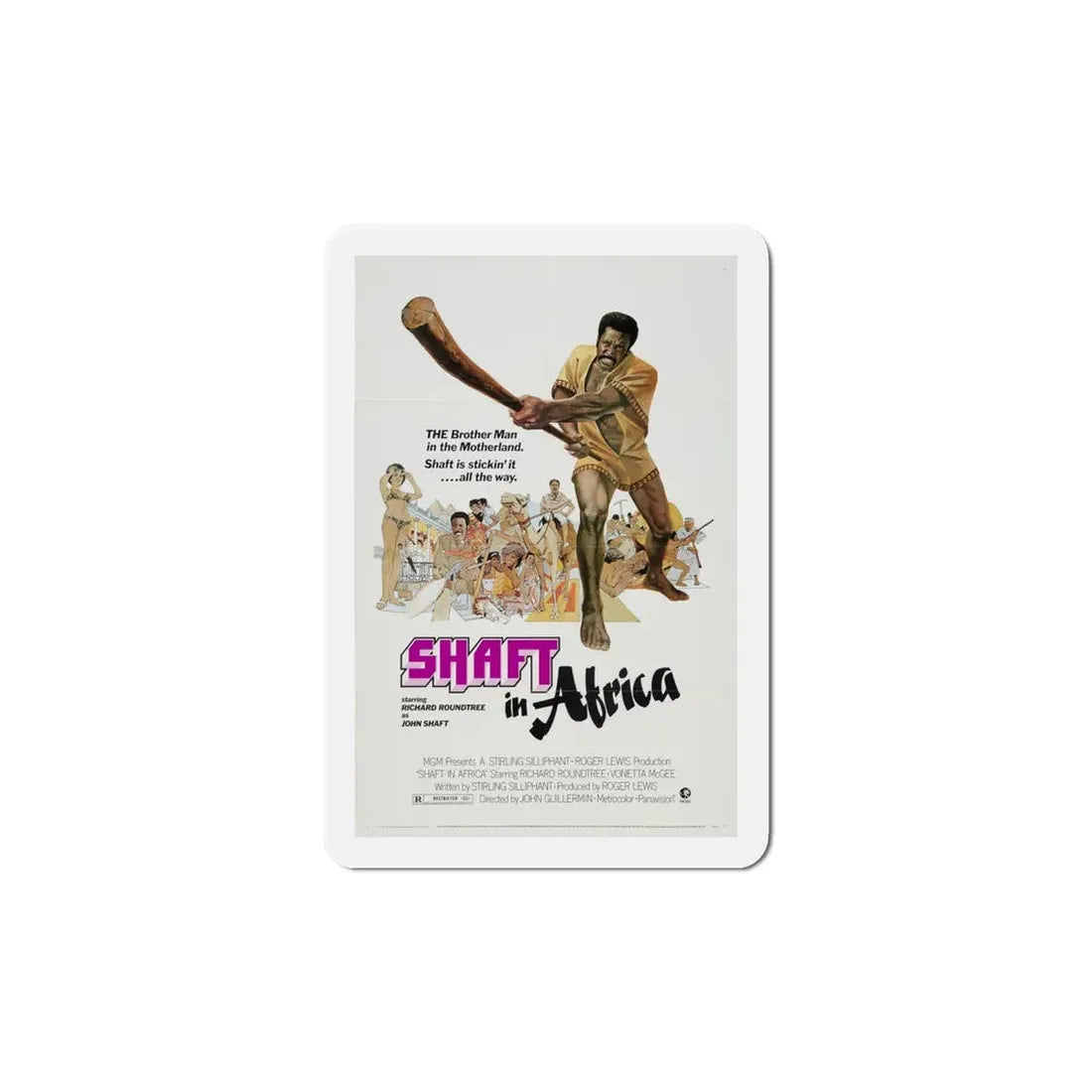 Shaft in Africa 1973 Movie Poster Refrigerator Magnet 6 Inch - The Sticker Space