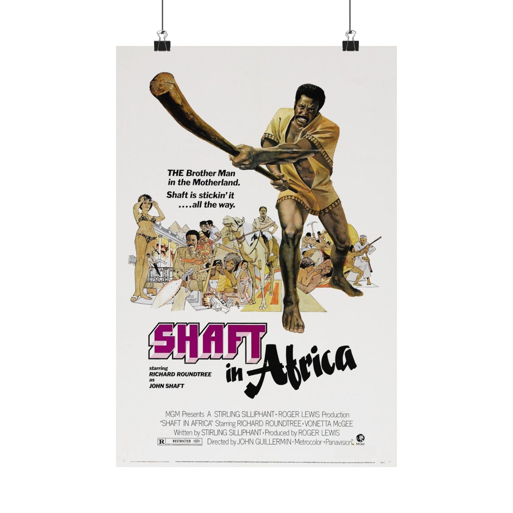 SHAFT IN AFRICA 1973 - Paper Movie Poster-12″ x 18″-The Sticker Space