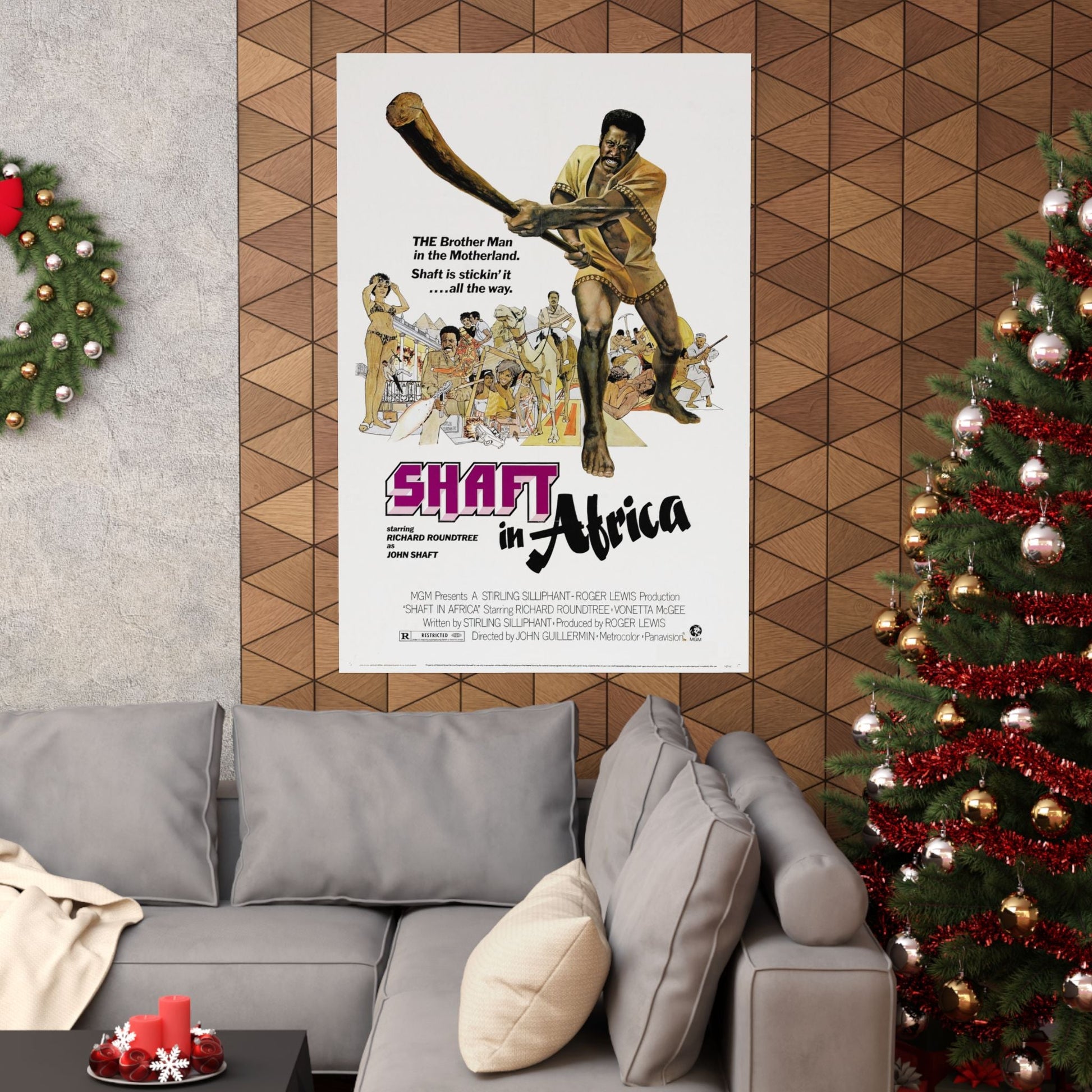 SHAFT IN AFRICA 1973 - Paper Movie Poster-The Sticker Space