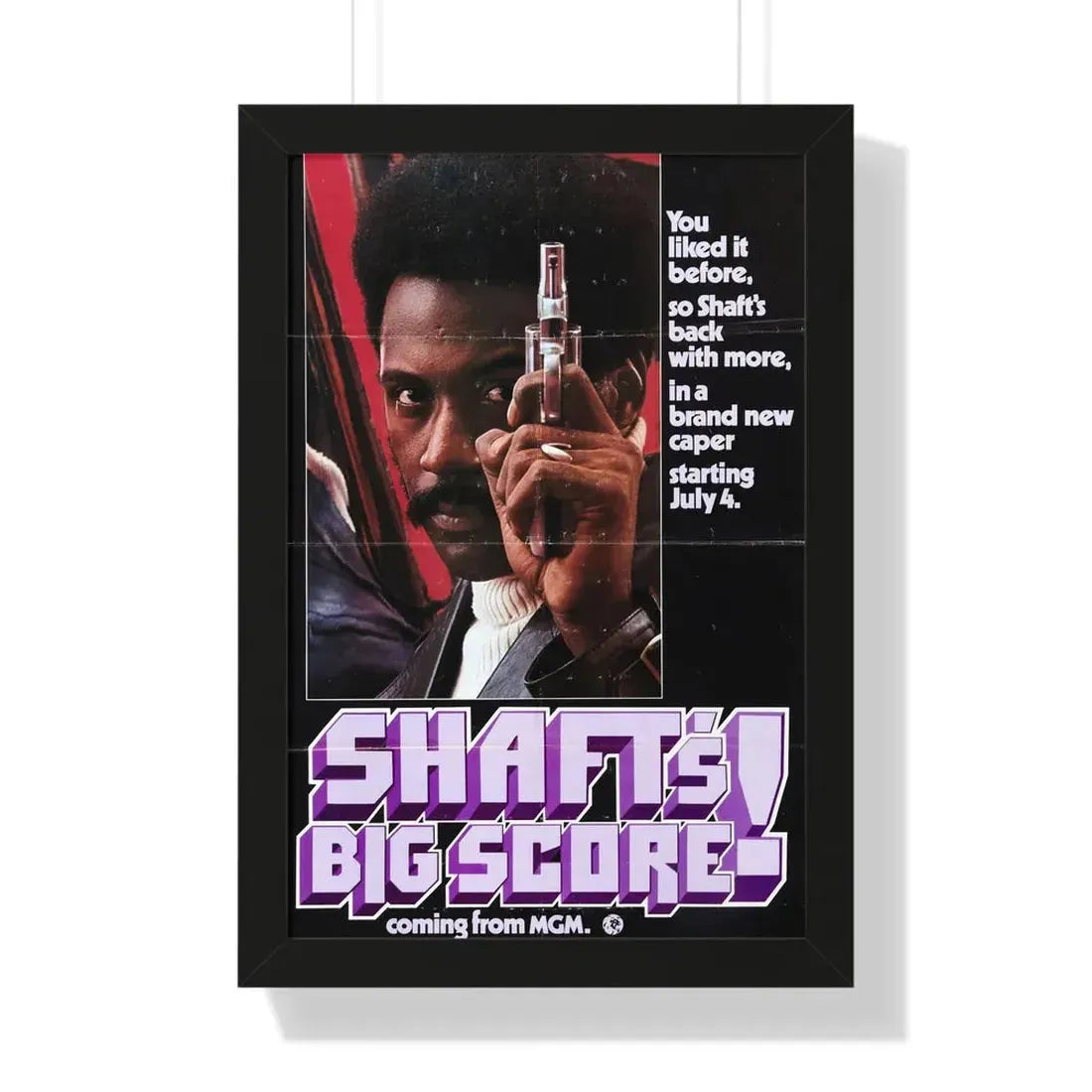 SHAFT'S BIG SCORE! (2) 1972 - Framed Movie Poster 16″ x 24″ Black - The Sticker Space