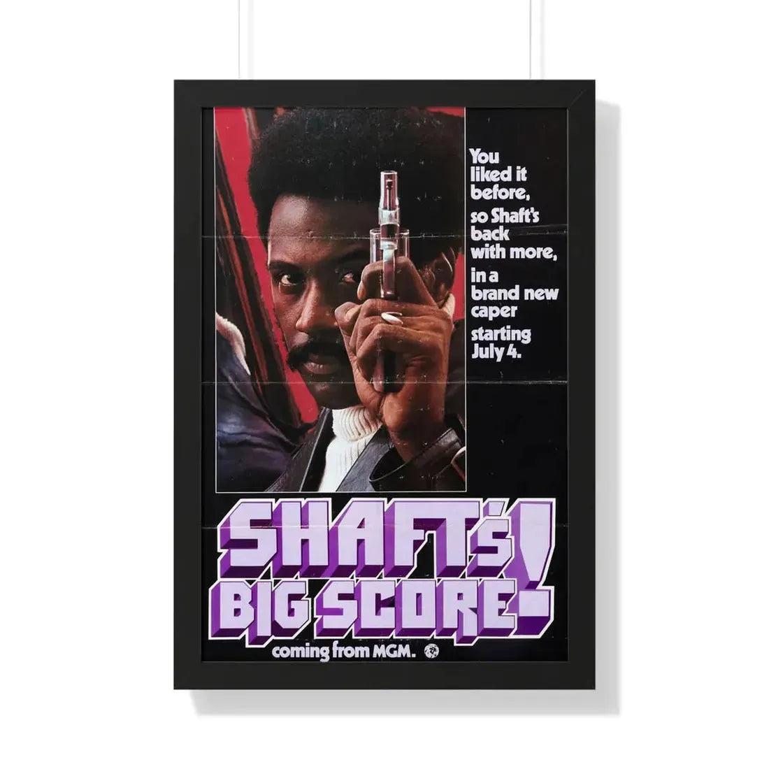 SHAFT'S BIG SCORE! (2) 1972 - Framed Movie Poster 20" x 30" Black - The Sticker Space