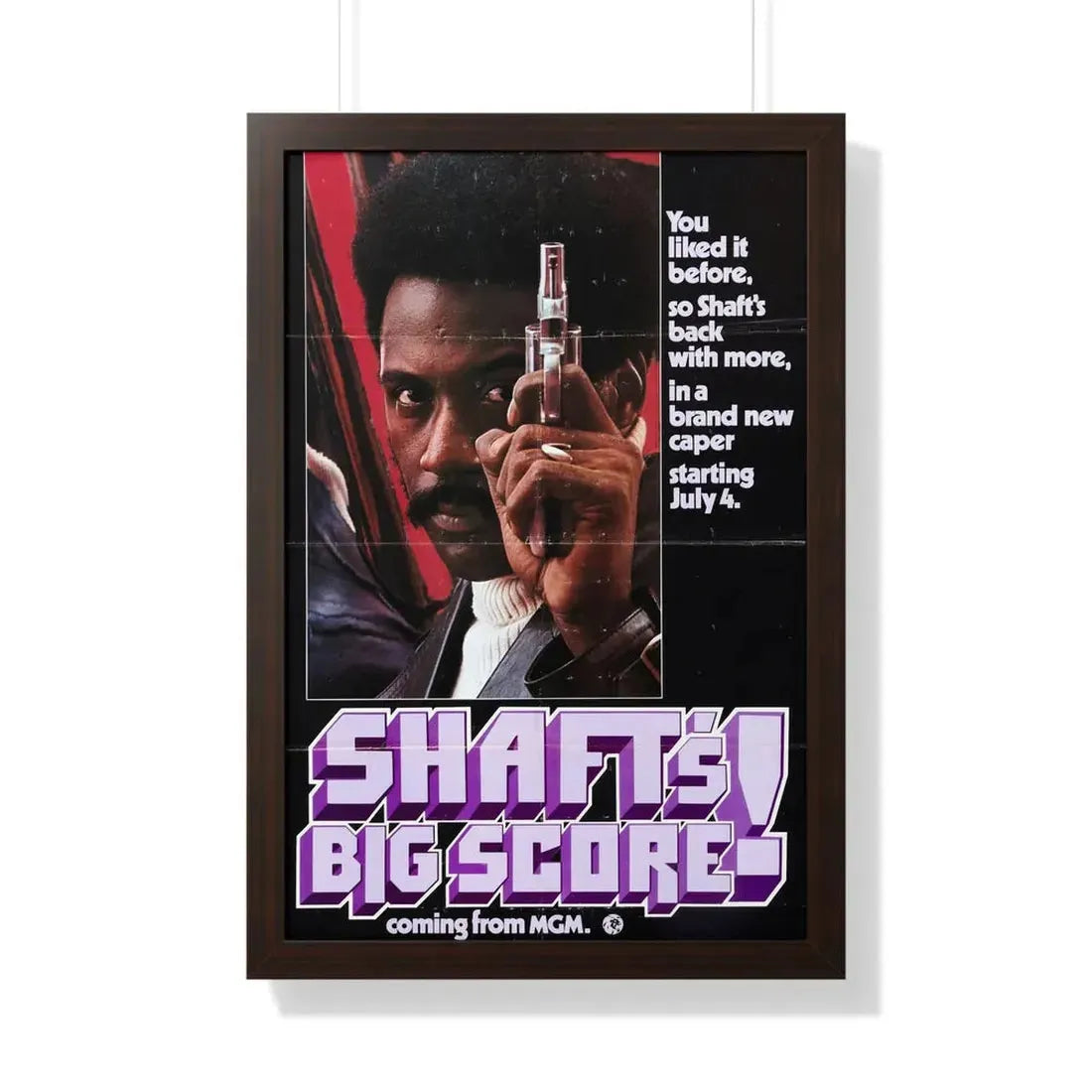 SHAFT'S BIG SCORE! (2) 1972 - Framed Movie Poster 20" x 30" Walnut - The Sticker Space