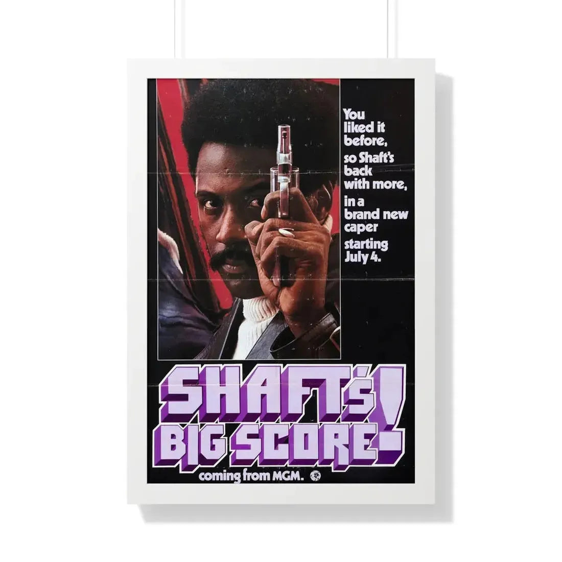 SHAFT'S BIG SCORE! (2) 1972 - Framed Movie Poster 20" x 30" White - The Sticker Space