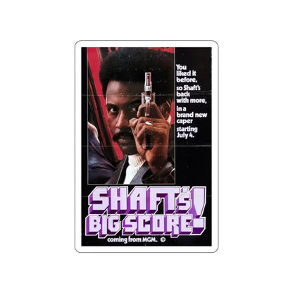 SHAFT'S BIG SCORE! (2) 1972 Movie Poster STICKER Vinyl Die-Cut Decal 2 Inch - The Sticker Space