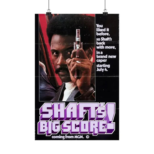 SHAFT'S BIG SCORE! (2) 1972 - Paper Movie Poster 12″ x 18″ Matte - The Sticker Space