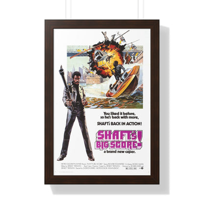 SHAFT'S BIG SCORE! 1972 - Framed Movie Poster-16″ x 24″-The Sticker Space