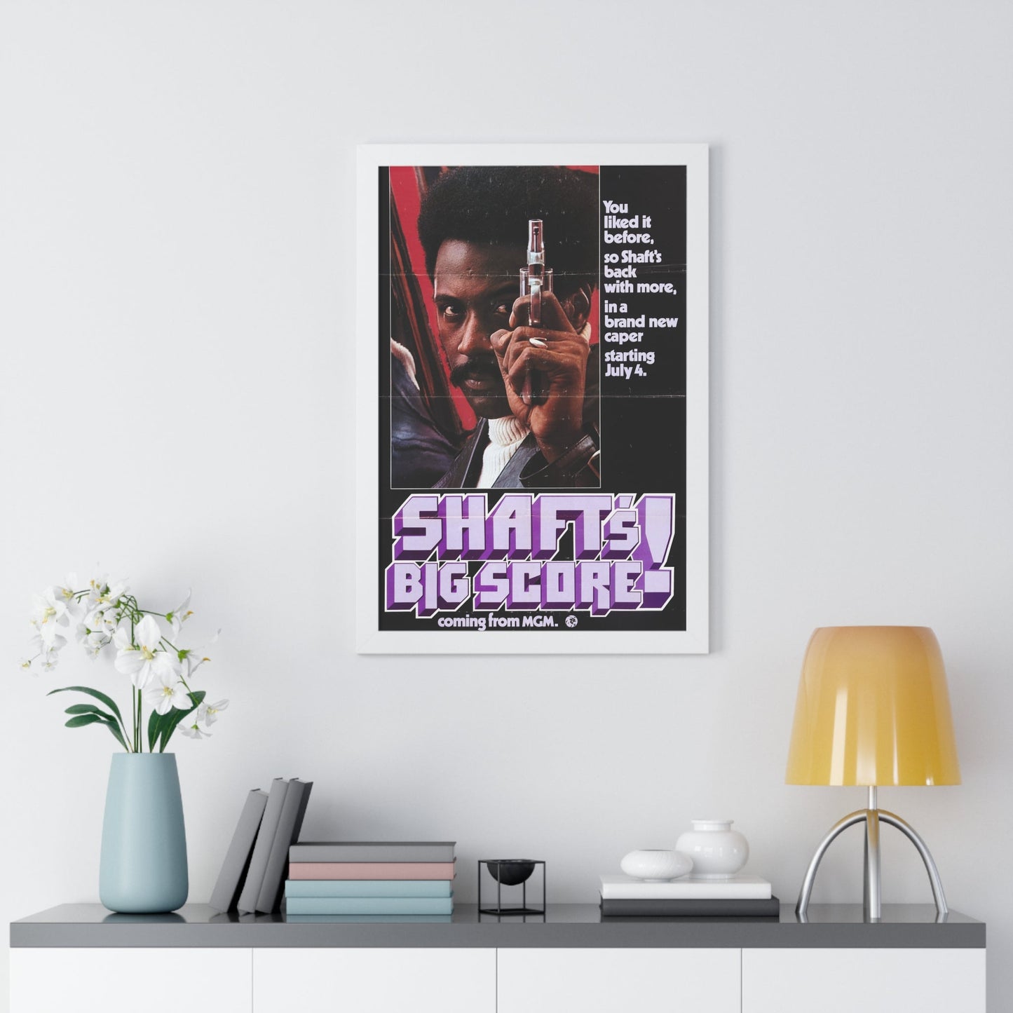 SHAFT'S BIG SCORE! (2) 1972 - Framed Movie Poster-The Sticker Space