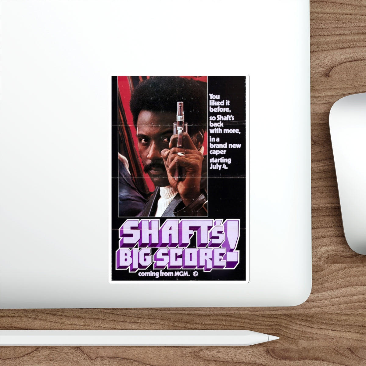 SHAFT'S BIG SCORE! (2) 1972 Movie Poster STICKER Vinyl Die-Cut Decal-The Sticker Space