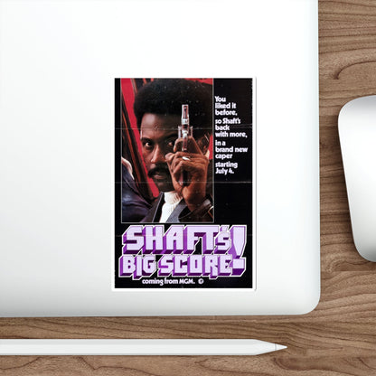 SHAFT'S BIG SCORE! (2) 1972 Movie Poster STICKER Vinyl Die-Cut Decal-The Sticker Space