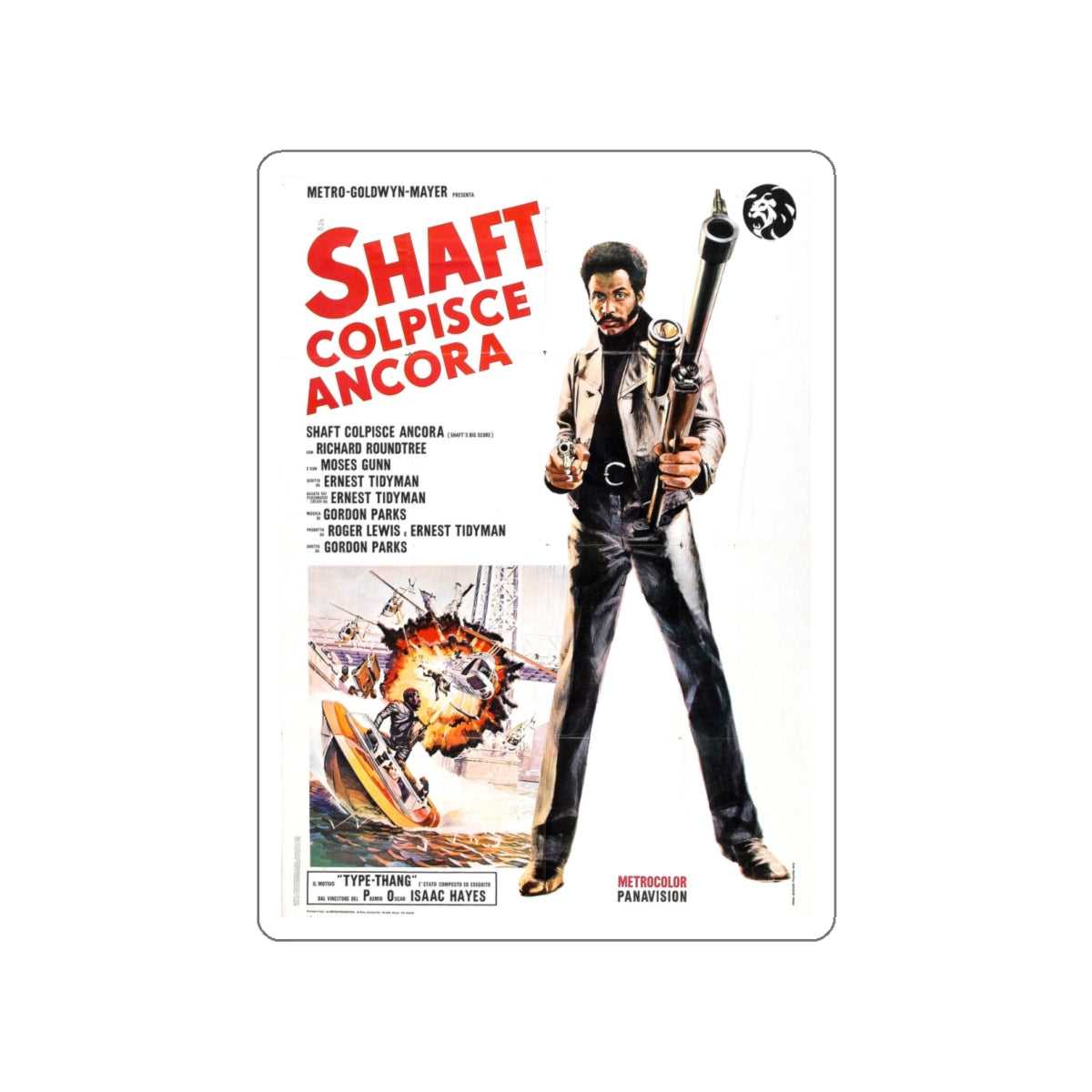 SHAFT'S BIG SCORE! (3) 1972 Movie Poster STICKER Vinyl Die-Cut Decal-White-The Sticker Space