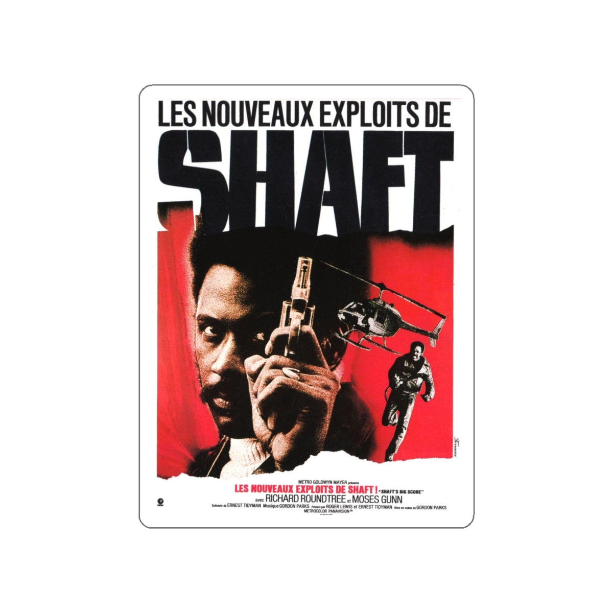 SHAFT'S BIG SCORE! (4) 1972 Movie Poster STICKER Vinyl Die-Cut Decal-White-The Sticker Space