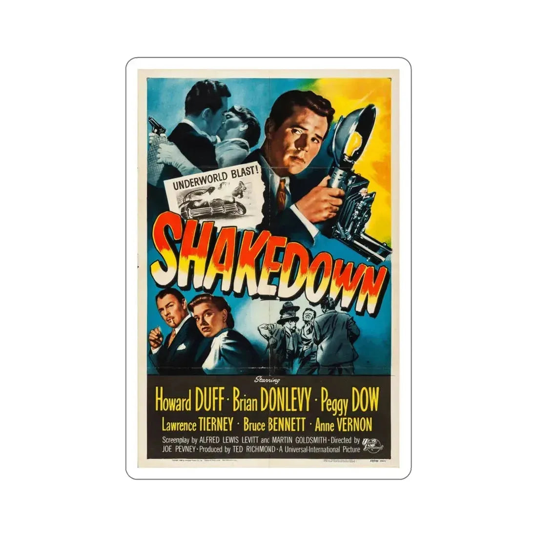 Shakedown 1950 Movie Poster STICKER Vinyl Die-Cut Decal 4 Inch - The Sticker Space
