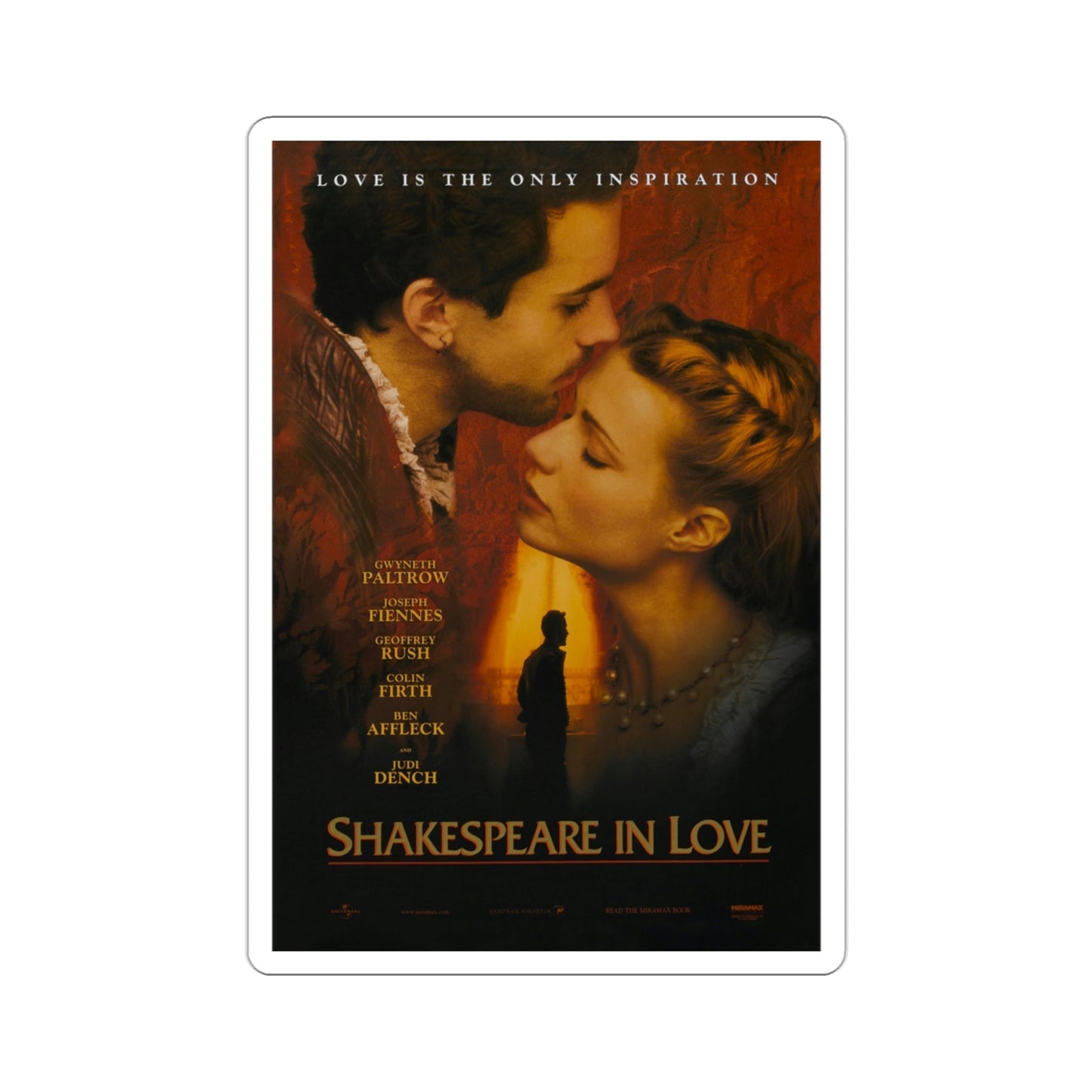 Shakespeare in Love 1998 Movie Poster STICKER Vinyl Die-Cut Decal-3 Inch-The Sticker Space