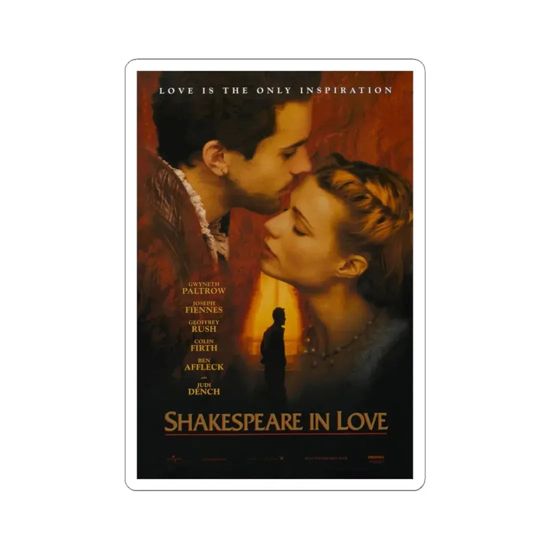 Shakespeare in Love 1998 Movie Poster - STICKER Vinyl Kiss-Cut Decal 6 Inch White - The Sticker Space