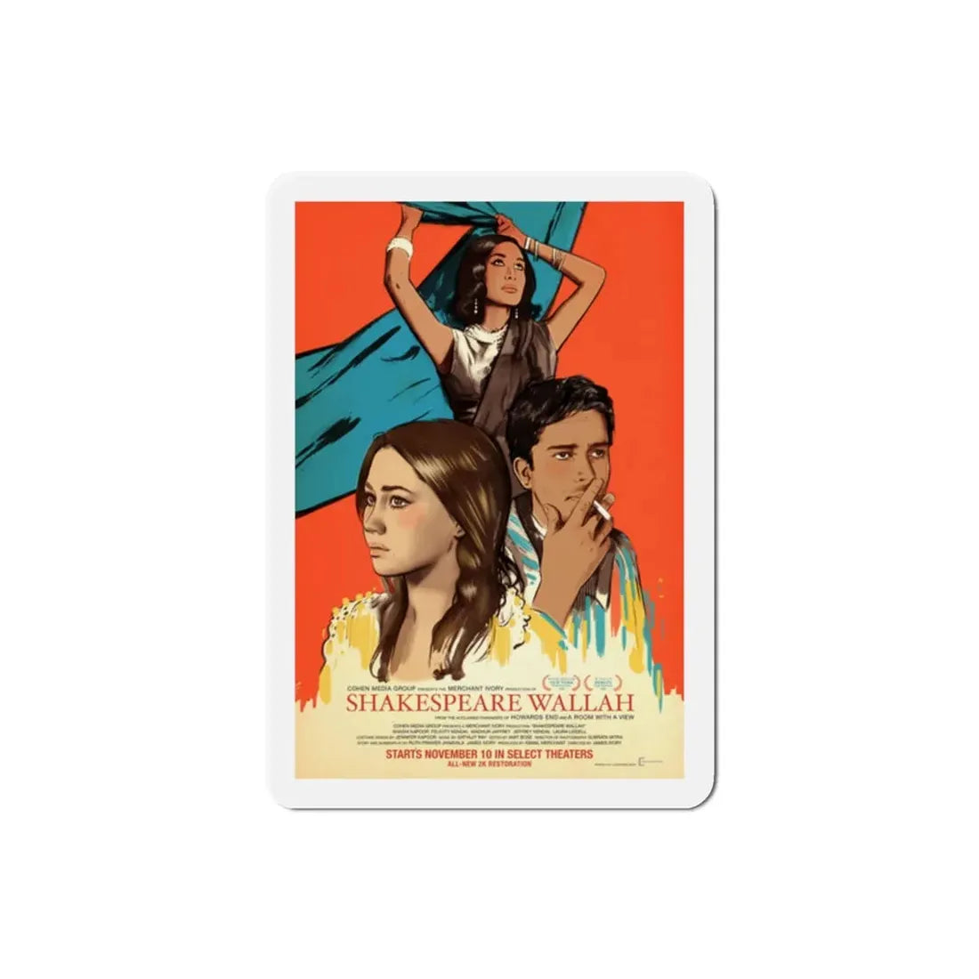 Shakespeare Wallah 1965 Movie Poster Refrigerator Magnet 2 Inch - The Sticker Space