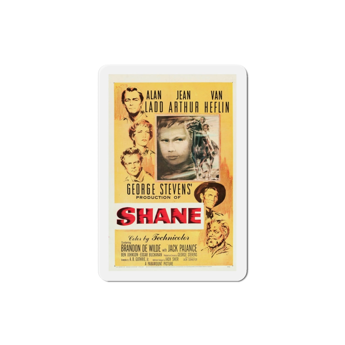 Shane 1953 Movie Poster Die-Cut Magnet-3 Inch-The Sticker Space