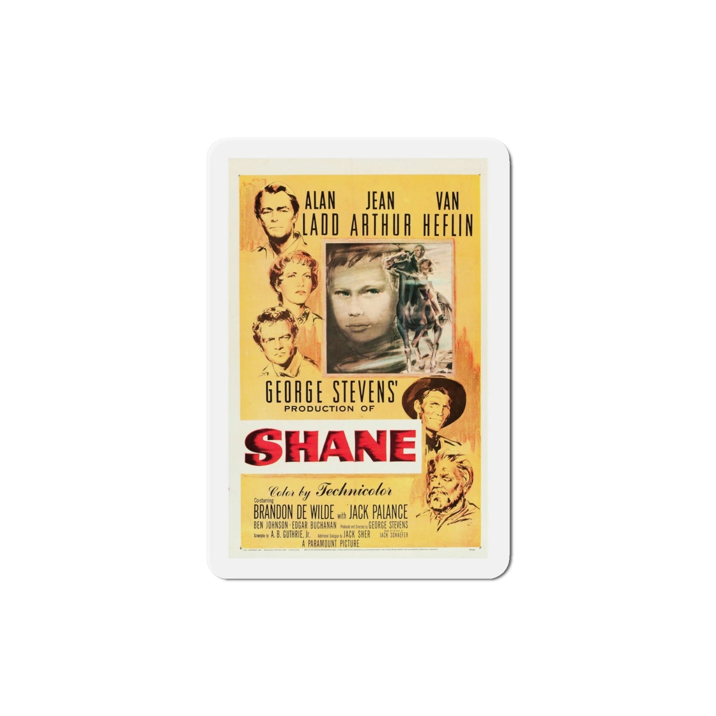 Shane 1953 Movie Poster Die-Cut Magnet-4 Inch-The Sticker Space