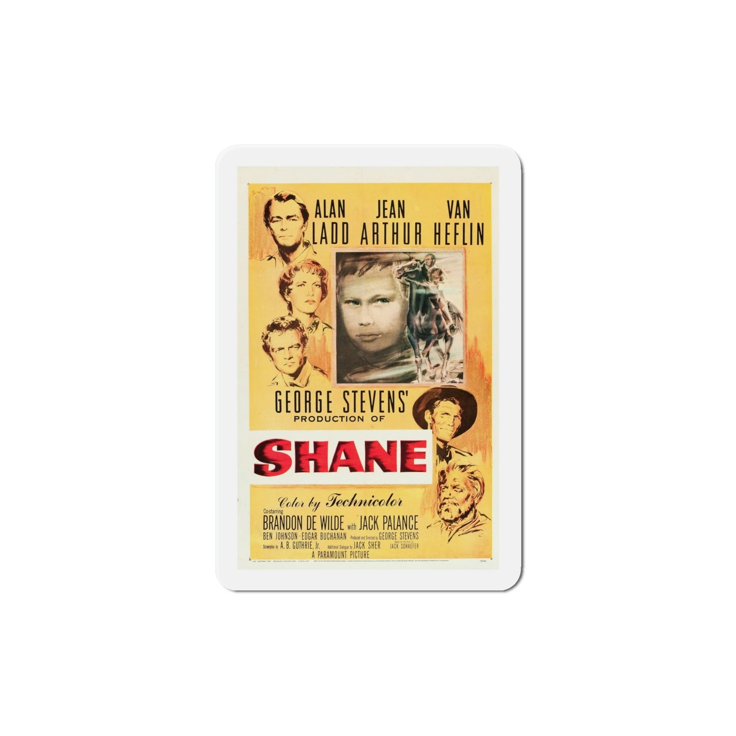 Shane 1953 Movie Poster Die-Cut Magnet-5 Inch-The Sticker Space