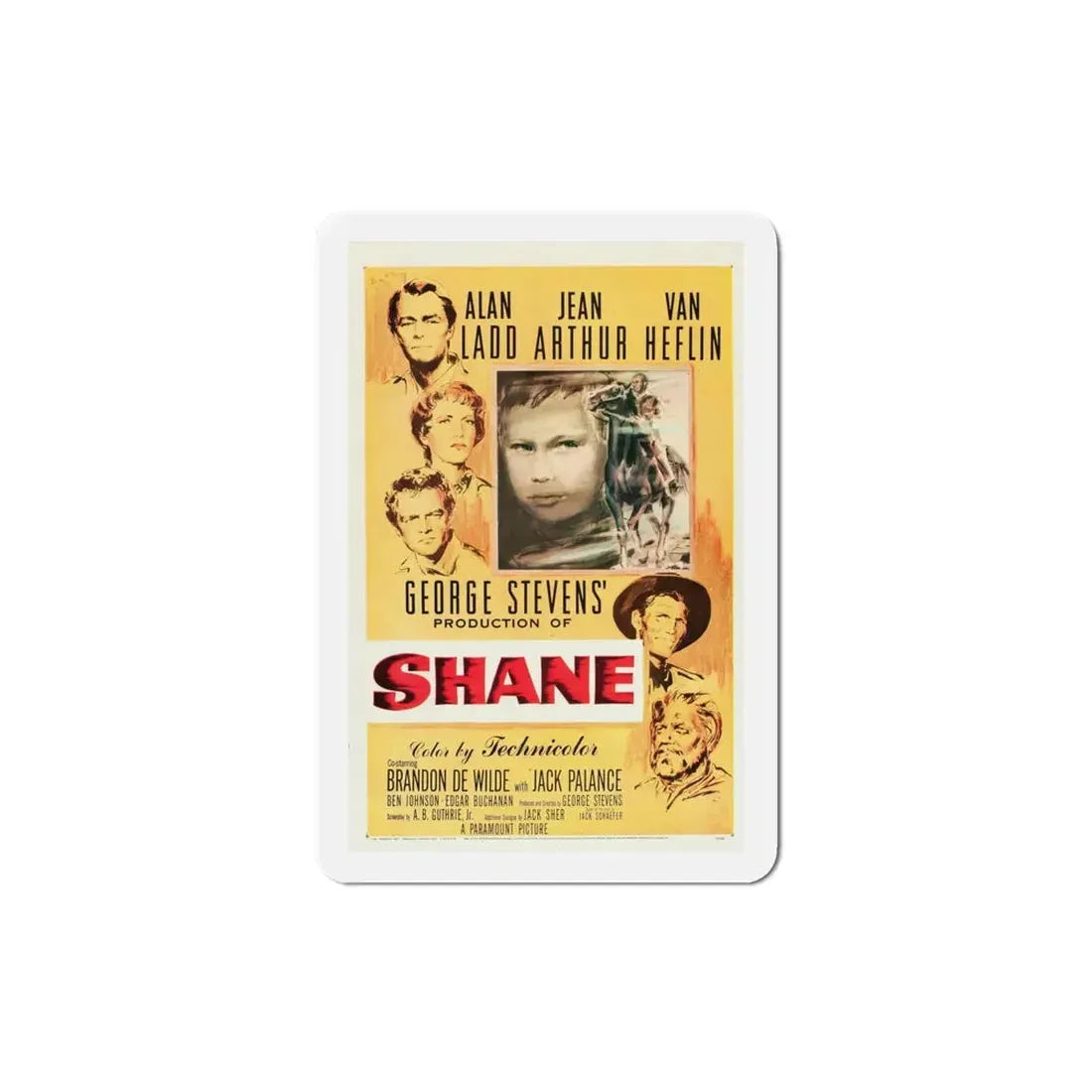 Shane 1953 Movie Poster Refrigerator Magnet 4 Inch - The Sticker Space